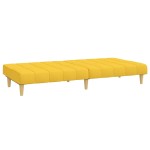 vidaXL Canapea extensibilă cu 2 locuri, galben, material textil