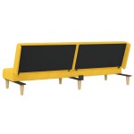 vidaXL Canapea extensibilă cu 2 locuri, galben, material textil