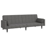 vidaXL Canapea extensibilă cu 2 locuri, 2 perne, gri deschis, textil vidaXL Canapea extensibilă cu 2 locuri, 2 perne, gri deschis, textil