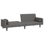vidaXL Canapea extensibilă cu 2 locuri, 2 perne, gri deschis, textil vidaXL Canapea extensibilă cu 2 locuri, 2 perne, gri deschis, textil