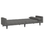 vidaXL Canapea extensibilă cu 2 locuri, 2 perne, gri deschis, textil vidaXL Canapea extensibilă cu 2 locuri, 2 perne, gri deschis, textil