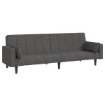 vidaXL Canapea extensibilă cu 2 locuri, 2 perne, gri închis, textil vidaXL Canapea extensibilă cu 2 locuri, 2 perne, gri închis, textil