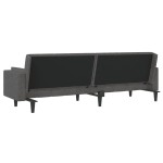 vidaXL Canapea extensibilă cu 2 locuri, 2 perne, gri închis, textil vidaXL Canapea extensibilă cu 2 locuri, 2 perne, gri închis, textil