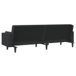 vidaXL Canapea extensibilă cu 2 locuri, 2 perne, negru, textil vidaXL Canapea extensibilă cu 2 locuri, 2 perne, negru, textil