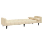 vidaXL Canapea extensibilă cu 2 locuri, 2 perne, crem, textil