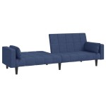 vidaXL Canapea extensibilă cu 2 locuri, 2 perne, albastru, textil vidaXL Canapea extensibilă cu 2 locuri, 2 perne, albastru, textil