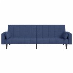 vidaXL Canapea extensibilă cu 2 locuri, 2 perne, albastru, textil vidaXL Canapea extensibilă cu 2 locuri, 2 perne, albastru, textil