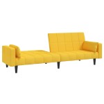 vidaXL Canapea extensibilă cu 2 locuri, 2 perne, galben, textil