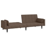 vidaXL Canapea extensibilă cu 2 locuri, 2 perne, gri taupe, textil vidaXL Canapea extensibilă cu 2 locuri, 2 perne, gri taupe, textil