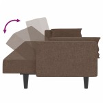 vidaXL Canapea extensibilă cu 2 locuri, 2 perne, gri taupe, textil vidaXL Canapea extensibilă cu 2 locuri, 2 perne, gri taupe, textil