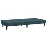 vidaXL Canapea extensibilă cu 2 locuri, albastru, catifea vidaXL Canapea extensibilă cu 2 locuri, albastru, catifea