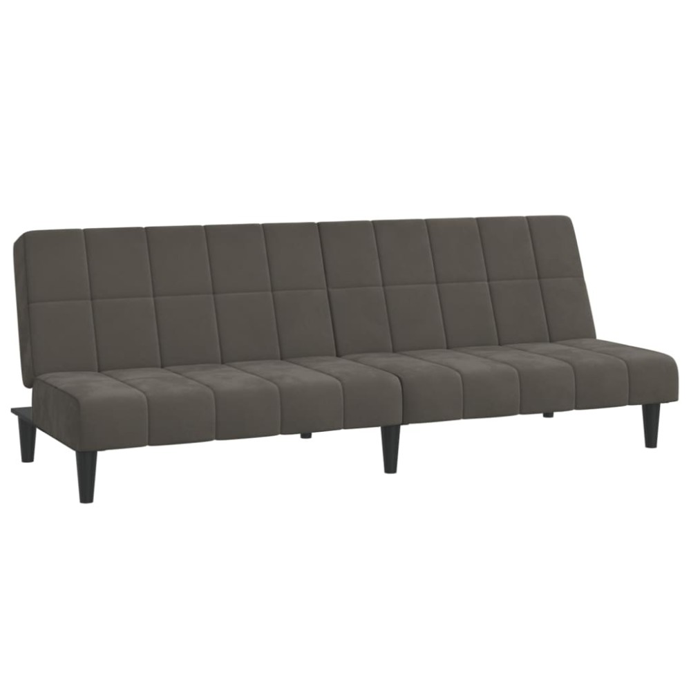 vidaXL Canapea extensibilă cu 2 locuri, gri închis, catifea