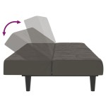 vidaXL Canapea extensibilă cu 2 locuri, gri închis, catifea