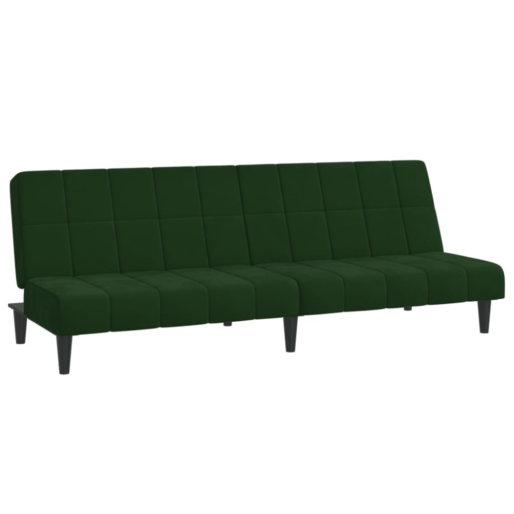 vidaXL Canapea extensibilă cu 2 locuri, verde închis, catifea