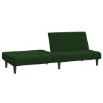 vidaXL Canapea extensibilă cu 2 locuri, verde închis, catifea