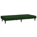 vidaXL Canapea extensibilă cu 2 locuri, verde închis, catifea