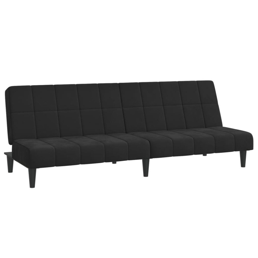 vidaXL Canapea extensibilă cu 2 locuri, negru, catifea