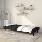 vidaXL Canapea extensibilă cu 2 locuri, negru, catifea