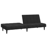 vidaXL Canapea extensibilă cu 2 locuri, negru, catifea