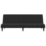 vidaXL Canapea extensibilă cu 2 locuri, negru, catifea