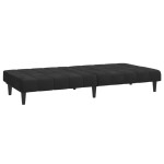 vidaXL Canapea extensibilă cu 2 locuri, negru, catifea