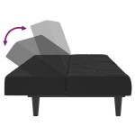 vidaXL Canapea extensibilă cu 2 locuri, negru, catifea