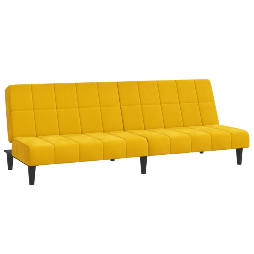 vidaXL Canapea extensibilă cu 2 locuri, galben, catifea