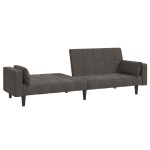 vidaXL Canapea extensibilă cu 2 locuri, 2 perne, gri închis, catifea vidaXL Canapea extensibilă cu 2 locuri, 2 perne, gri închis, catifea