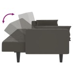 vidaXL Canapea extensibilă cu 2 locuri, 2 perne, gri închis, catifea vidaXL Canapea extensibilă cu 2 locuri, 2 perne, gri închis, catifea