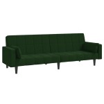 vidaXL Canapea extensibilă cu 2 locuri, 2 perne, verde închis catifea vidaXL Canapea extensibilă cu 2 locuri, 2 perne, verde închis catifea
