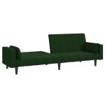 vidaXL Canapea extensibilă cu 2 locuri, 2 perne, verde închis catifea vidaXL Canapea extensibilă cu 2 locuri, 2 perne, verde închis catifea