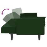 vidaXL Canapea extensibilă cu 2 locuri, 2 perne, verde închis catifea vidaXL Canapea extensibilă cu 2 locuri, 2 perne, verde închis catifea