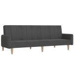 vidaXL Canapea extensibilă cu 2 locuri, gri închis, textil