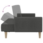 vidaXL Canapea extensibilă cu 2 locuri, gri închis, textil