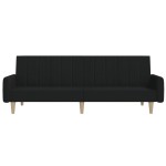vidaXL Canapea extensibilă cu 2 locuri, negru, material textil