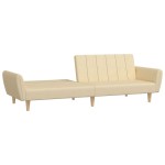 vidaXL Canapea extensibilă cu 2 locuri, crem, material textil vidaXL Canapea extensibilă cu 2 locuri, crem, material textil