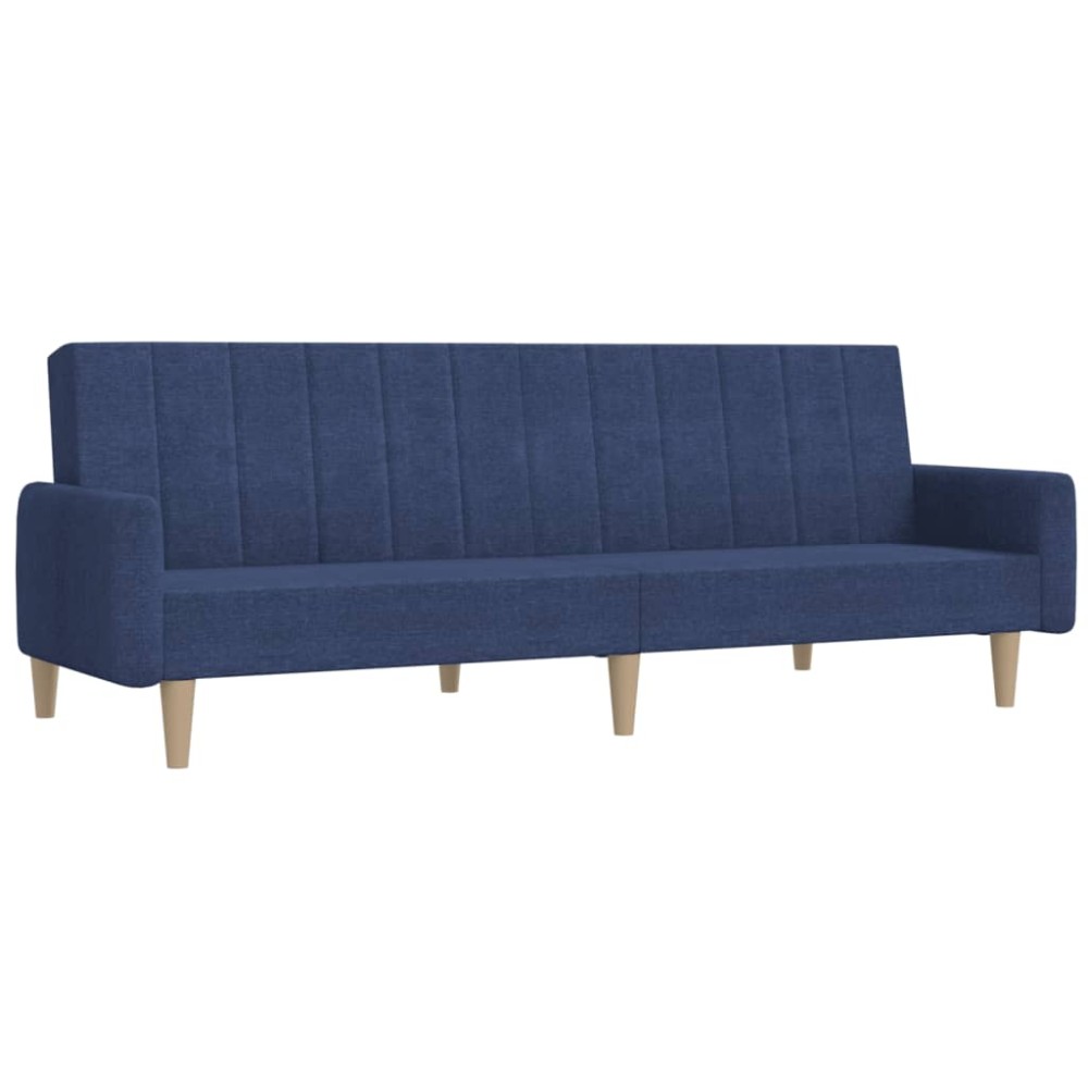 vidaXL Canapea extensibilă cu 2 locuri, albastru, material textil