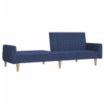 vidaXL Canapea extensibilă cu 2 locuri, albastru, material textil