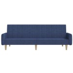 vidaXL Canapea extensibilă cu 2 locuri, albastru, material textil