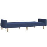vidaXL Canapea extensibilă cu 2 locuri, albastru, material textil