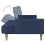 vidaXL Canapea extensibilă cu 2 locuri, albastru, material textil