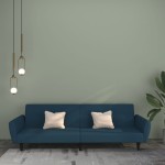 vidaXL Canapea extensibilă cu 2 locuri, albastru, catifea vidaXL Canapea extensibilă cu 2 locuri, albastru, catifea