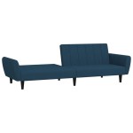 vidaXL Canapea extensibilă cu 2 locuri, albastru, catifea vidaXL Canapea extensibilă cu 2 locuri, albastru, catifea