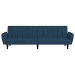 vidaXL Canapea extensibilă cu 2 locuri, albastru, catifea vidaXL Canapea extensibilă cu 2 locuri, albastru, catifea