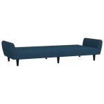 vidaXL Canapea extensibilă cu 2 locuri, albastru, catifea vidaXL Canapea extensibilă cu 2 locuri, albastru, catifea