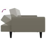 vidaXL Canapea extensibilă cu 2 locuri, gri deschis, catifea