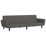 vidaXL Canapea extensibilă cu 2 locuri, gri închis, catifea