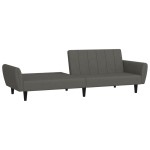 vidaXL Canapea extensibilă cu 2 locuri, gri închis, catifea