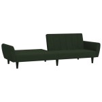 vidaXL Canapea extensibilă cu 2 locuri, verde închis, catifea