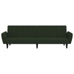 vidaXL Canapea extensibilă cu 2 locuri, verde închis, catifea